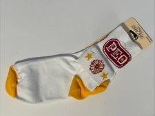 FOR BARE FEET ORIGINALS Socks Medium New PEO Sun Stars Yellow Made in USA