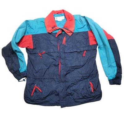 Vintage Columbia Jacket Mens XLT Blue Red Teal Radial Sleeve Ski