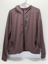 Reebok Women  s Wicking Performance Full Zip Raisin Heather Jacket NWT XL