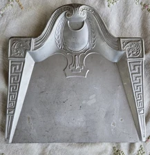 Antique Silent Butler Metal Dust Pan Crumb Catcher Art Nouveau Greek Key