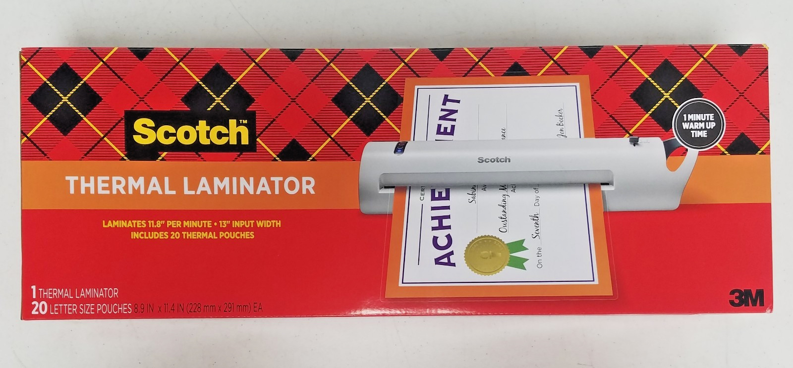 Scotch Thermal Laminator Extra Wide 13 Inch Input with 20 pouches NEW