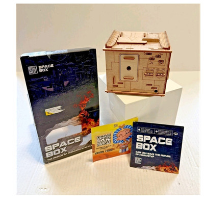 ESC WELT Space Box Wooden Cube Puzzle Box Brain Teaser with Booklet