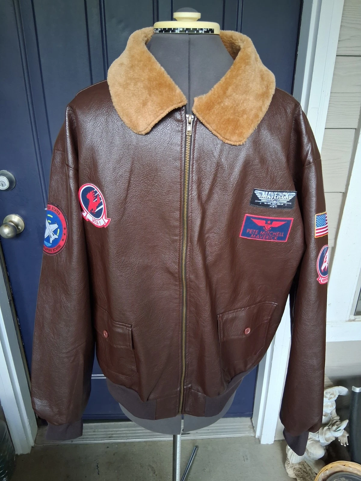 Top Gun Maverick Bomber Flight Aviator Cosplay Costume Jacket Sz Adult Standard image 1