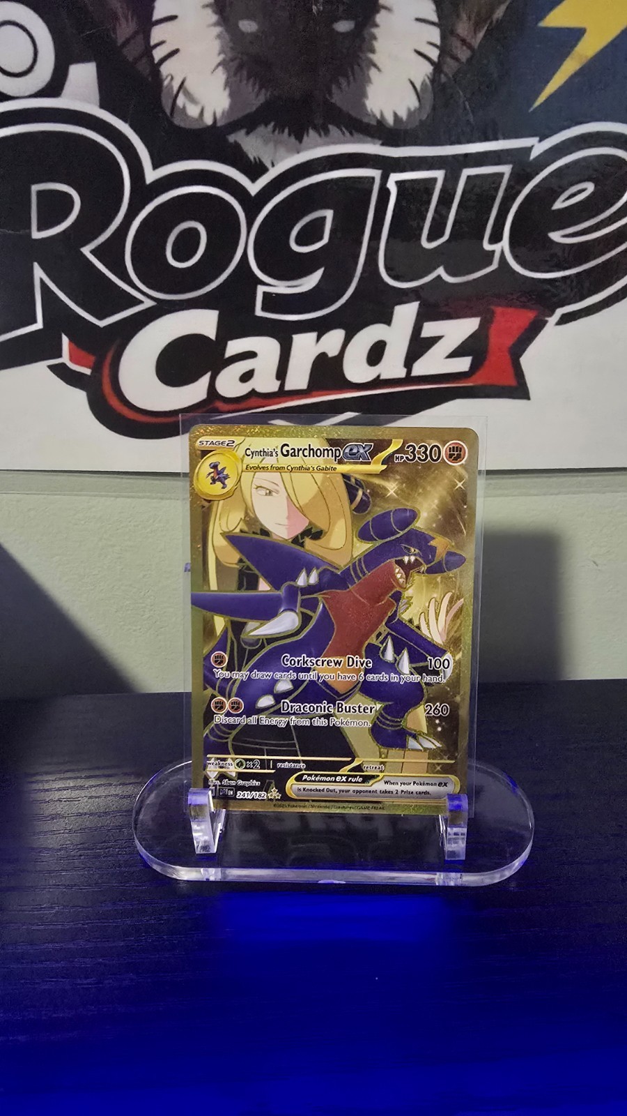 Cynthia's Garchomp ex 241/182 Hyper Rare Destined Rivals Pokemon Card