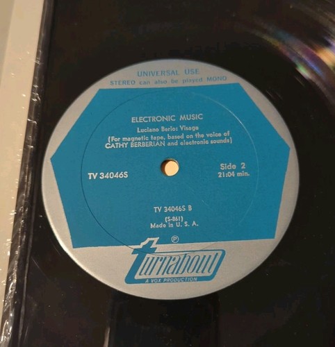 John Cage / Luciano Berio / Ilhan Mimaroglu Electronic Music Vinyl Record LP GD+ - Imagen 4 de 7