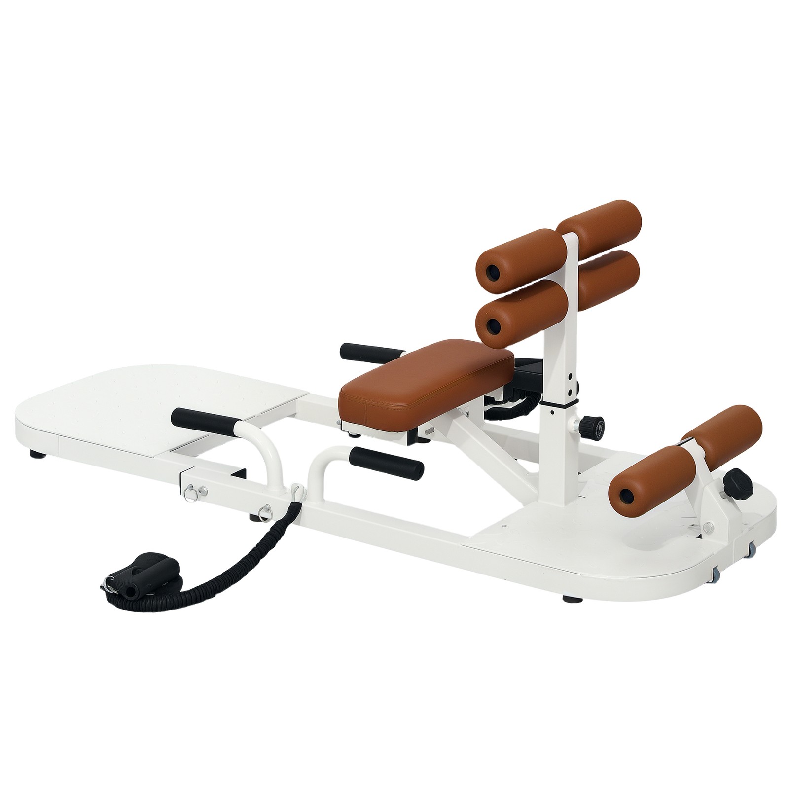 Soozier Sissy Squat Machine Hip Thrust Machine with Push Up Stand, White