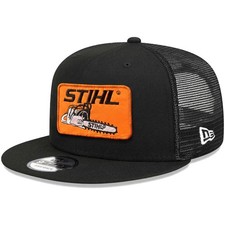 Stihl Chainsaw 9Forty Trucker Snapback Hat Black Mesh Patch Cap
