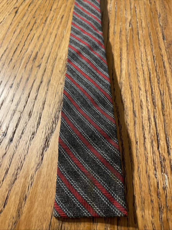 Corbata oscilante de extremo cuadrado ajustada Haband’s Ty Tweed vintage años 50 rayas Rockabilly Foto 2 de 4