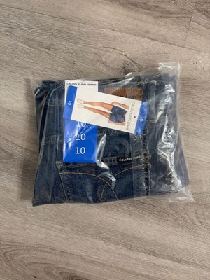 NEW Sz 10-12 Calvin Klein Women s Jean Shorts 5-inch Inseam Dark Blue High Rise