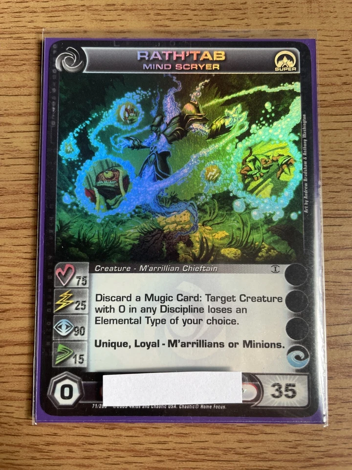 Chaotic Alliances Unraveled Rath'Tab Mind Scryer 1st Edition Super Rare NM Card - Image 3 of 4
