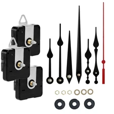 3Pcs Clock Mechanism Battery Operated Silent Clocks Kit Include Clock Hands D...