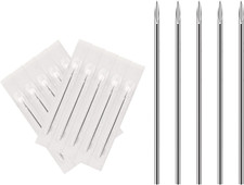 Body Piercing Needles, 10Pcs 16G Stainless Steel Sterile Disposable...
