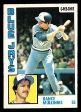 Rance Mulliniks 1984 O-Pee-Chee #19 Toronto Blue Jays Vintage Baseball *191