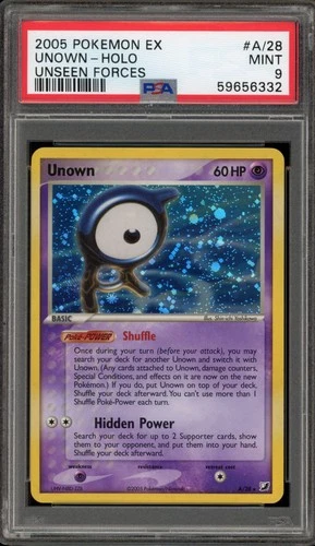 Pokemon Unown EX Unseen Forces Holo Rare #A/28 PSA 9 Mint