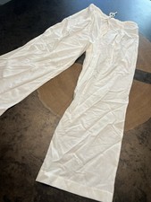 NWT ZARA PANTS SZ M FLOWY PLEATED DRAWSTRING WHITE BEACH