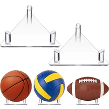 2 Pcs Acrylic Trianle Ball Stand Display Sports Ball Storage Rack for Basketball