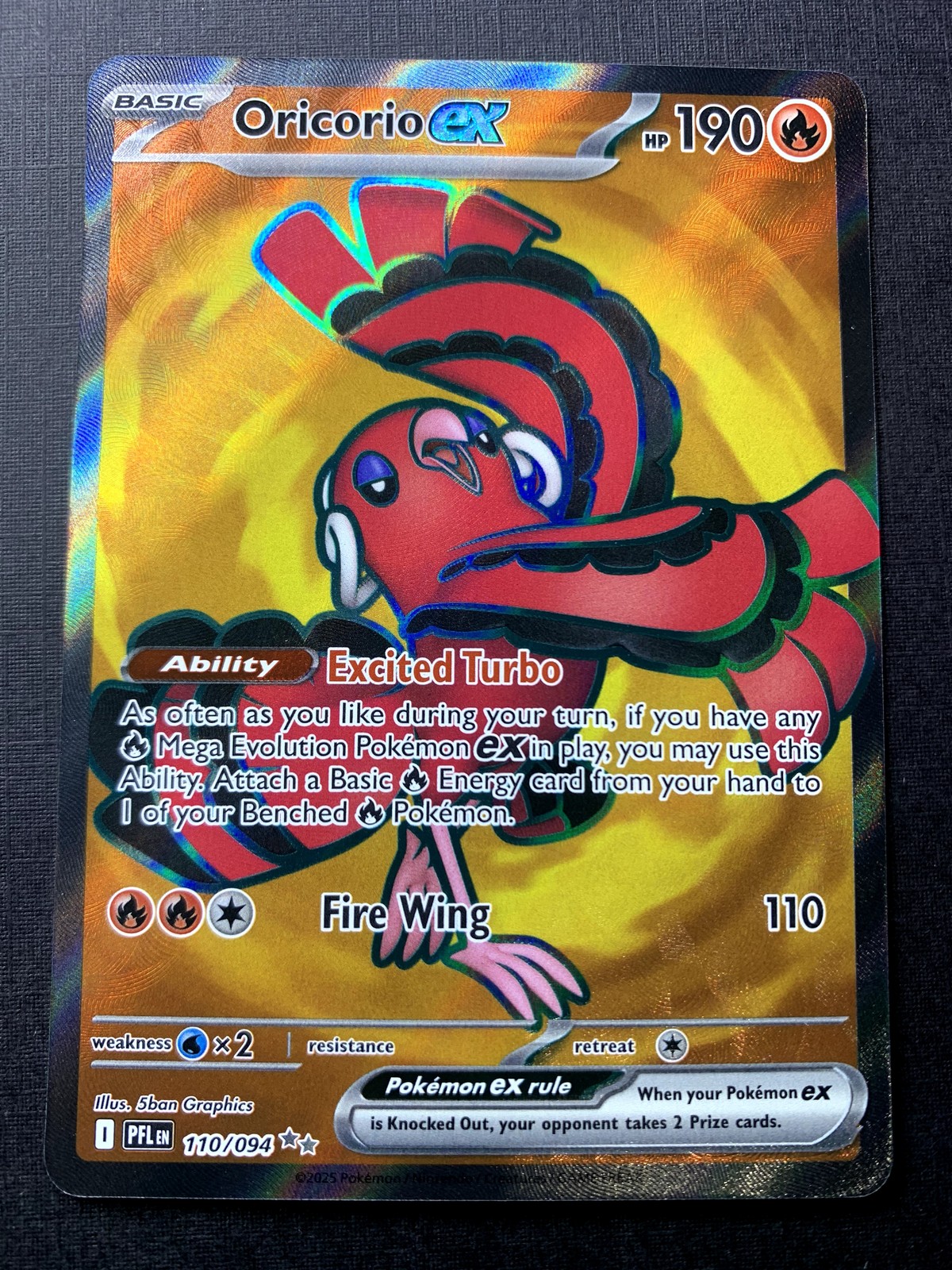 Oricorio ex Ultra Rare ME02: Phantasmal Flames 110/094 LP
