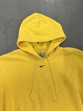 VTG Nike Center Swoosh Hoodie Mens XL Yellow Pullover Sweatshirt Made in USA 90s