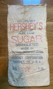 Hersheys Pure Cane Sugar Burlap Bag - Vintage Original