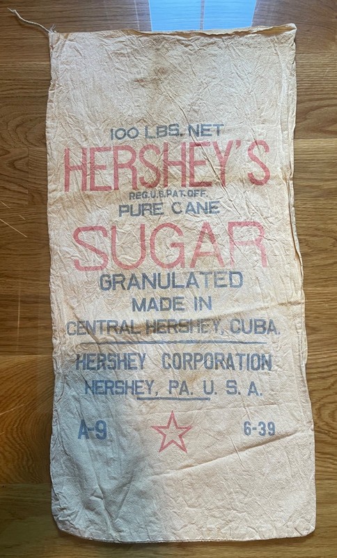 Hersheys Pure Cane Sugar Burlap Bag - Vintage Original