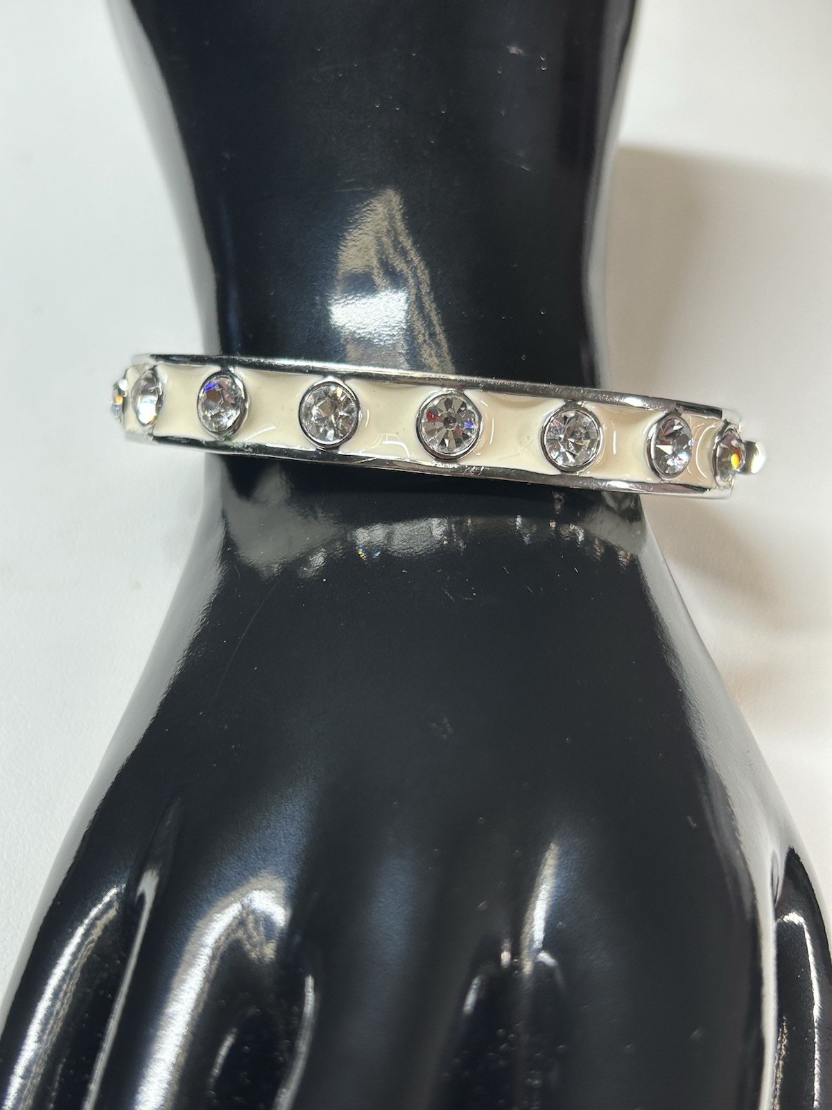 Givenchy Crystal Rhinestone Hinge Bangle Bracelet… - image 2