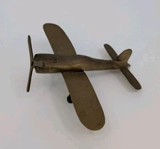 Old WW2 Solid Brass SPITFIRE Airplane Model Propeller Aircraft Vintage