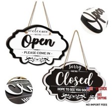 Open Closed Sign Double Sided Wooden 3D Letter Hanging Door Sign with Rope 