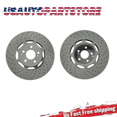 Rear Brake Drilled Disc Rotors For Mercedes Benz E63 Amg S 2018 2019-2021