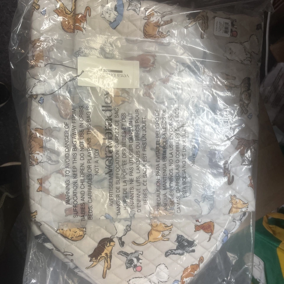 Bolso de Lona Vera Bradley A Cat's Life Extra Grande (XL) Traveler Nuevo con Etiquetas Foto 2 de 4