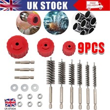 9x Copper Pipe Cleaner Brush For Drill/Driver - 15mm 22mm 28mm Plumbing- Hex bit