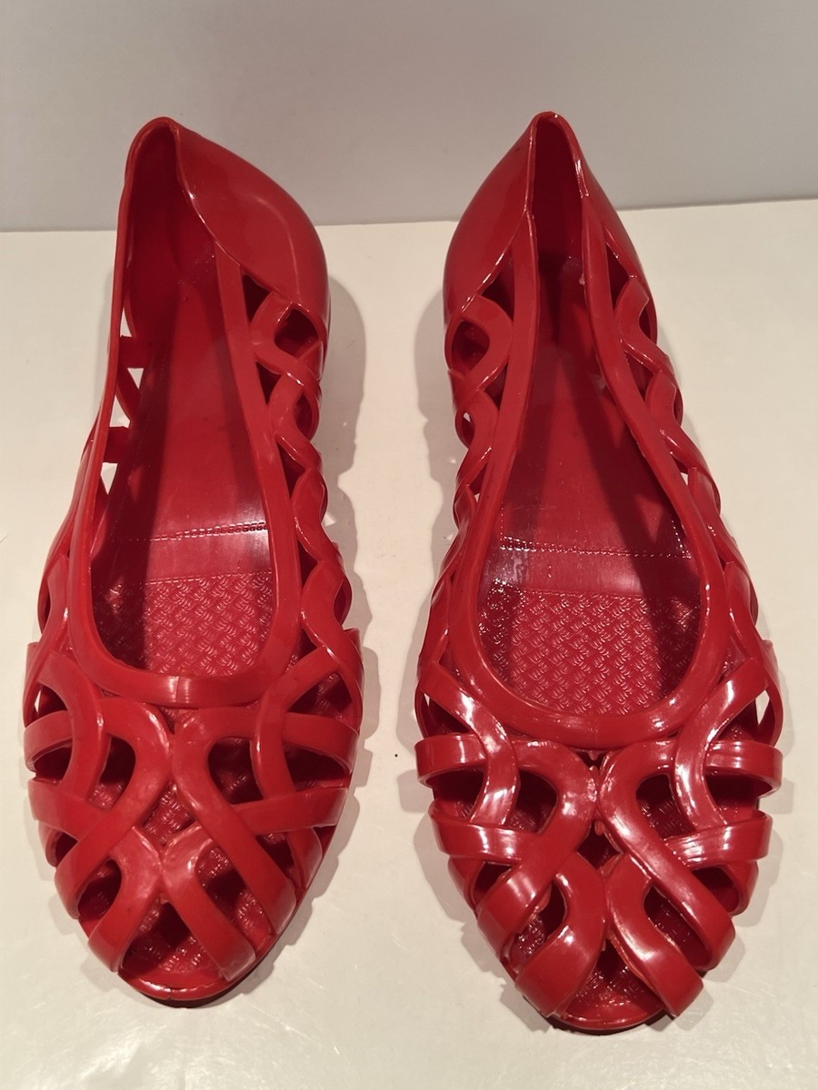 Vintage Authentic 1970’s/80’s Jelly Shoes Slipper Sandles RED EUC size