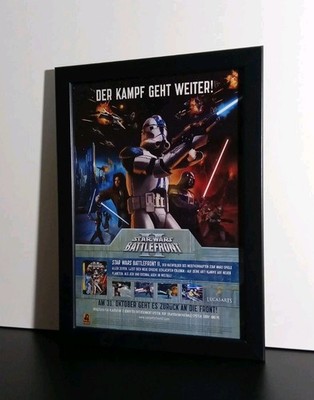 Star Wars Battlefront II PS2 PC Werbeblatt Poster Gerahmt Ad Page Framed Werbung