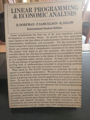 Linear Programming and Economic Analysis;  Dorfman, Samuelson & Solow