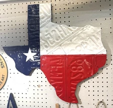 Texas State Shaped Texas Flag License Plate Sign Made W Authentic License Plates