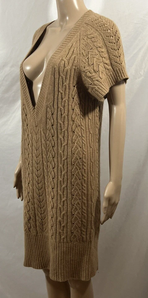 DVF Diane von Furstenberg Bronceado Beige Mezcla de Lana Tejido por Cable SS Vestido Túnica M Foto 2 de 4