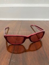 Vintage Metallic Red Spy Optic Viktor Sunglasses with High Contrast Rose Lenses