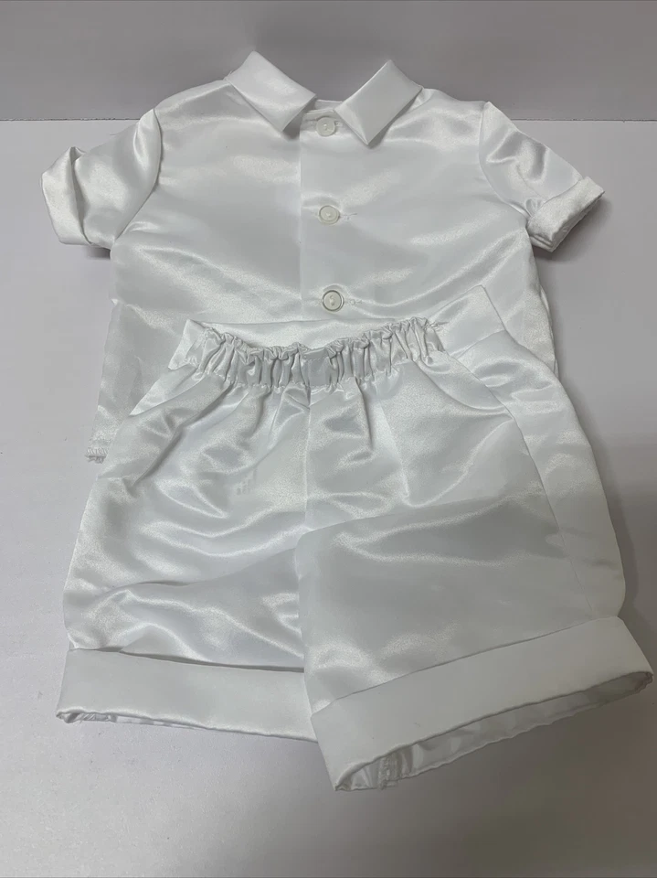 Baby Boy White 3 Pc Christening Baptism Set 6/9 Months - Image 3 of 4