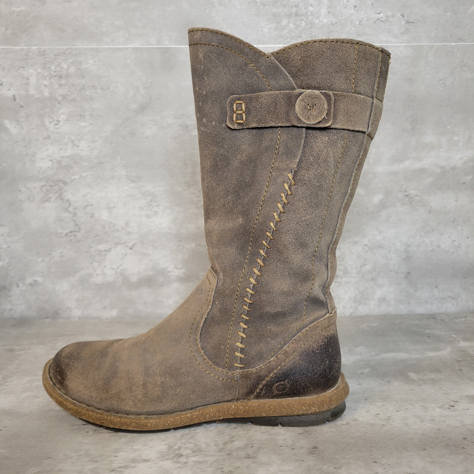 Born Boots Womens Size 8.5 Tonic Brown Leather Mid Calf Rustic