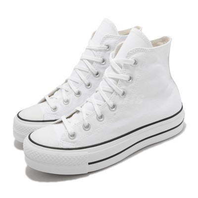 white and black platform converse