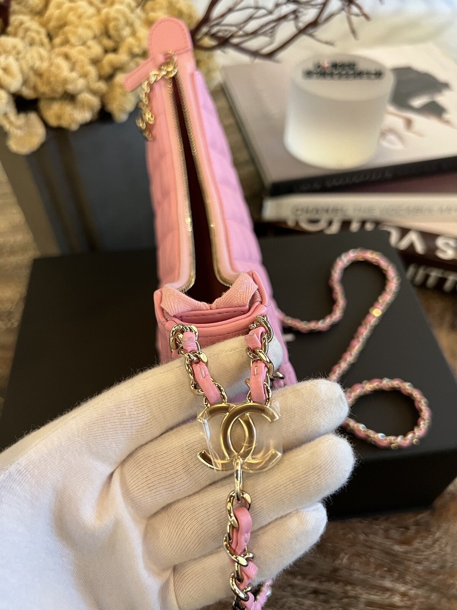 Chanel 23P Small Half Moon Hobo Bag In Lilac Pink With Gold