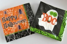 32-pc Happy Halloween Boo Lunch DINNER Paper Napkins Made in USA 2-Ply 13"