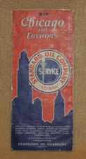 Vintage 1930 STANDARD OIL Company - Chicago and Environs Map