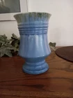 Roseville Tourmaline 8 " Vase In Stormy Blue/Amber/Cream Glaze - Gorgeous!