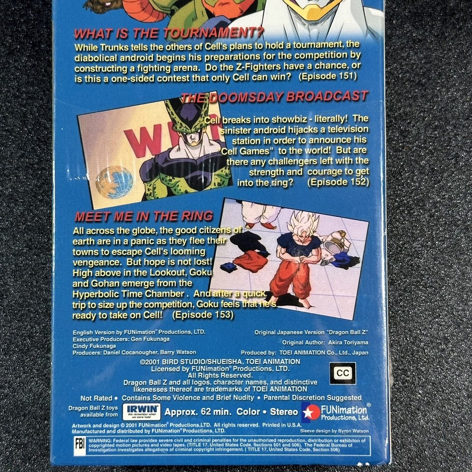 Dragon Ball Z Cell Games Ultimatum Uncut Ver. VHS Tape New Sealed