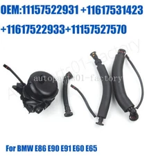 Fits for BMW E86 E90 E91 E60 E65 PCV Crankcase Breather Hose &Valve Kit (4PCS)