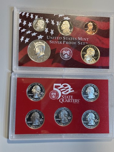 2001-S US MINT SILVER PROOF SET 10 COINS COMPLETE w/BOX - NO COA FREE SHIPPING! - Picture 2 of 3