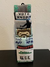 NEW MENS "PARKS AND RECREATION TV SERIES 6 PAIR CASUAL CREW SOCKS" Shoe Sz 8-12