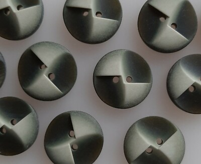 5 x 23 mm große zweifarbige moos- und weichgrüne runde Kunststoffknöpfe - B50 mm