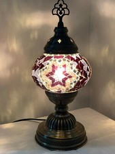 Turkish Moroccan Lamp Tiffany Glass Desk Table Lamp Free LED Bulb and Delivery