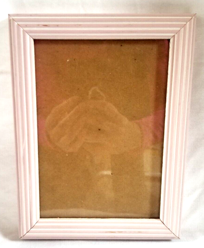 Pink Wood Picture Frame for 5" x 7" Photo VTG Cute Boudoir Cottage Core w Glass